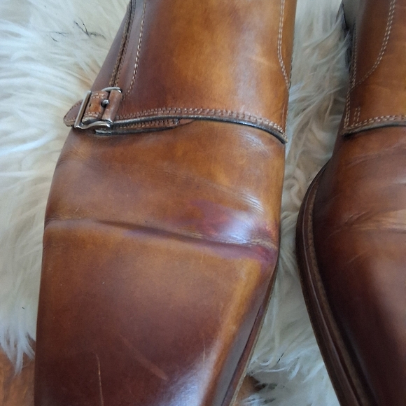 Magnanni  Brown LeatherDouble  Monk Strap Shoes 10 - Picture 11 of 12